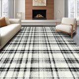 Ultra Soft Area Rug, Non Slip, Stain Resistant, Washable Area Rugs for Living Room, Bedroom, Monochrome Rhythm Rug Featuring Graphic Stripe Motif and Sleek Lines(Gray)