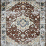 Ultra Soft Area Rug, Non Slip, Stain Resistant, Washable Area Rugs for Living Room, Bedroom, Transitional Warm Tone Patterns(Brown)
