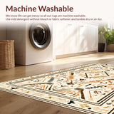Ultra Soft Area Rug, Non Slip, Stain Resistant, Washable Area Rugs for Living Room, Bedroom, Transitional Geometric Rustic Appeal(Beige)