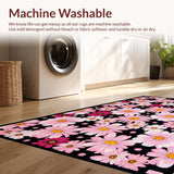 Ultra Soft Area Rug, Non Slip, Stain Resistant, Washable Area Rugs for Living Room, Bedroom, Minimalist Black and Pink Palette(Pink)