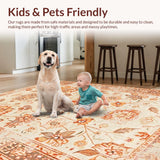 Ultra Soft Area Rug, Non Slip, Stain Resistant, Washable Area Rugs for Living Room, Bedroom, Charming Boho-Inspired Plaid Design(Beige)