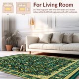 Ultra Soft Area Rug, Non Slip, Stain Resistant, Washable Area Rugs for Living Room, Bedroom, Non Slip Grippers Beige(Blue)