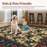 Ultra Soft Area Rug, Non Slip, Stain Resistant, Washable Area Rugs for Living Room, Bedroom, Western Hunting Theme Cabin Area Rug Washable(Beige)