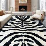 Ultra Soft Area Rug, Non Slip, Stain Resistant, Washable Area Rugs for Living Room, Bedroom, Trendy Animal Pattern Non-Slip Entryway Carpet(Black)