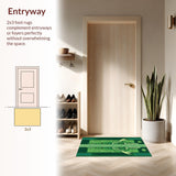 Ultra Soft Area Rug, Non Slip, Stain Resistant, Washable Area Rugs for Living Room, Bedroom, Charming Animal Green Fantasy Theme(Green)
