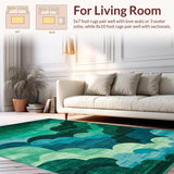 Ultra Soft Area Rug, Non Slip, Stain Resistant, Washable Area Rugs for Living Room, Bedroom, Charming Earthy Toned Patterned Mat(Green)