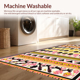 Ultra Soft Area Rug, Non Slip, Stain Resistant, Washable Area Rugs for Living Room, Bedroom, Crisp Elegant Striped Arrangement(Pink)