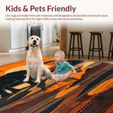 Ultra Soft Area Rug, Non Slip, Stain Resistant, Washable Area Rugs for Living Room, Bedroom, Contemporary Wildlife Themed Aesthetic(Orange)
