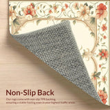 Beige Muslim Prayer Mat with Ornamental Floral Medallion and Classic Symmetry(Beige)