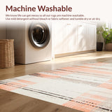Ultra Soft Area Rug, Non Slip, Stain Resistant, Washable Area Rugs for Living Room, Bedroom, Contemporary Soft Peach Palette(Orange)