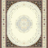 Artistic Round Showcasing a Detailed Border and Dot Cluster Center(Beige)