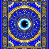 Striking Monochrome Eye Motif(Blue)
