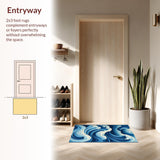 Charming Fluid Curved Texture(Blue)