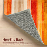 Ultra Soft Area Rug, Non Slip, Stain Resistant, Washable Area Rugs for Living Room, Bedroom, Stylish Warm Tones Trellis Design(Orange)