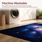 Ultra Soft Area Rug, Non Slip, Stain Resistant, Washable Area Rugs for Living Room, Bedroom, Whimsical Starfield Design Element(Blue)