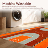 Ultra Soft Area Rug, Non Slip, Stain Resistant, Washable Area Rugs for Living Room, Bedroom, Retro Athletic Pattern Play(Brown)