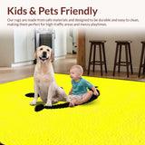 Ultra Soft Area Rug, Non Slip, Stain Resistant, Washable Area Rugs for Living Room, Bedroom, Playful Cartoon Smiley Motif(Yellow)