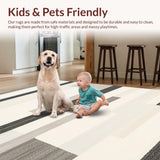 Ultra Soft Area Rug, Non Slip, Stain Resistant, Washable Area Rugs for Living Room, Bedroom, Chic Modern Arch Geometry(Gray)