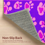 Ultra Soft Area Rug, Non Slip, Stain Resistant, Washable Area Rugs for Living Room, Bedroom, Playful Pastel Paw Motif Design(Purple)