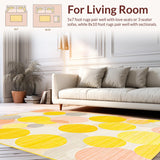 Ultra Soft Area Rug, Non Slip, Stain Resistant, Washable Area Rugs for Living Room, Bedroom, Sunny Playful Geometric Fusion(Yellow)