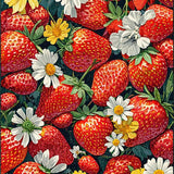 Ultra Soft Area Rug, Non Slip, Stain Resistant, Washable Area Rugs for Living Room, Bedroom, Boho Summer Fruits Mat Strawberries and Floral(Red)