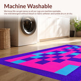 Ultra Soft Area Rug, Non Slip, Stain Resistant, Washable Area Rugs for Living Room, Bedroom, Whimsical Colorful Tile Arrangement(Purple)