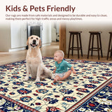 Ultra Soft Area Rug, Non Slip, Stain Resistant, Washable Area Rugs for Living Room, Bedroom, Vivid Petal Mosaic Showcasing Artistic Blooms and Geometric Floral Harmony(Beige)