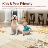 Ultra Soft Area Rug, Non Slip, Stain Resistant, Washable Area Rugs for Living Room, Bedroom, Boho Chic Animal Print Area Jungle Inspired Abstract(Beige)