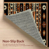 Ultra Soft Area Rug, Non Slip, Stain Resistant, Washable Area Rugs for Living Room, Bedroom, Modern Tribal Design with Rustic Flair(Brown)