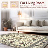 Ultra Soft Area Rug, Non Slip, Stain Resistant, Washable Area Rugs for Living Room, Bedroom, Boho Bathroom for Toilet(Ivory)