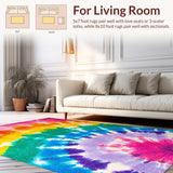 Ultra Soft Area Rug, Non Slip, Stain Resistant, Washable Area Rugs for Living Room, Bedroom, Pastel Tie Dye Girls Bedroom Fluffy Area Rug(Pink)
