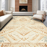 Ultra Soft Area Rug, Non Slip, Stain Resistant, Washable Area Rugs for Living Room, Bedroom, Intricate Aztec Patterned Decor(Beige)