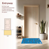 Ultra Soft Area Rug, Non Slip, Stain Resistant, Washable Area Rugs for Living Room, Bedroom, Vibrant Blue Gray Traffic Pattern(Blue)