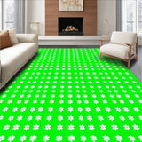 Vibrant Green Floral Geometry(Green)