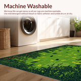Ultra Soft Area Rug, Non Slip, Stain Resistant, Washable Area Rugs for Living Room, Bedroom, Rustic Forest Creature Design(Green)