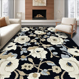 Ultra Soft Area Rug, Non Slip, Stain Resistant, Washable Area Rugs for Living Room, Bedroom, Whimsical Green Vintage Design(White)