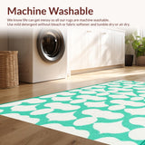 Ultra Soft Area Rug, Non Slip, Stain Resistant, Washable Area Rugs for Living Room, Bedroom, Trendy Radiant Abstract Scallop Style(White)