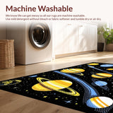 Ultra Soft Area Rug, Non Slip, Stain Resistant, Washable Area Rugs for Living Room, Bedroom, Enchanting Universe Inspired Design(Yellow)