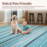 Eclectic Aqua Striped Motif(Blue)