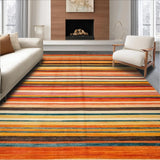 Ultra Soft Area Rug, Non Slip, Stain Resistant, Washable Area Rugs for Living Room, Bedroom, Dynamic Colorful Swirl Patterns(Orange)