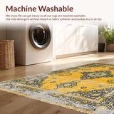 Ultra Soft Area Rug, Non Slip, Stain Resistant, Washable Area Rugs for Living Room, Bedroom, Timeless Classic Lattice Design(Yellow)