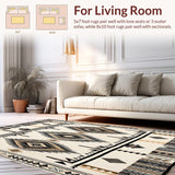 Savanna Spirit Runner with Ethnic Medallion and Geometric Stripe Area Motif(Beige)