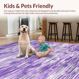 Ultra Soft Area Rug, Non Slip, Stain Resistant, Washable Area Rugs for Living Room, Bedroom, Luxurious Fluffy Mystic Swirl(Purple)