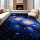 Ultra Soft Area Rug, Non Slip, Stain Resistant, Washable Area Rugs for Living Room, Bedroom, Whimsical Starfield Design Element(Blue)