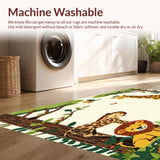 Ultra Soft Area Rug, Non Slip, Stain Resistant, Washable Area Rugs for Living Room, Bedroom, Enchanting Woodland Beige with Lively Animal(Beige)