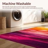 Ultra Soft Area Rug, Non Slip, Stain Resistant, Washable Area Rugs for Living Room, Bedroom, Surfboard Patterned Floor Rug Beach Vibes & Summer Decor Washable(Orange)