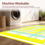 Ultra Soft Area Rug, Non Slip, Stain Resistant, Washable Area Rugs for Living Room, Bedroom, Sun Kissed Patio Modern Geometric Design(Yellow)