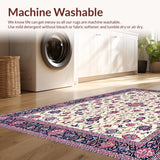 Ultra Soft Area Rug, Non Slip, Stain Resistant, Washable Area Rugs for Living Room, Bedroom, Graceful Earthy Floral Composition(Ivory)