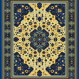 Ultra Soft Area Rug, Non Slip, Stain Resistant, Washable Area Rugs for Living Room, Bedroom, Abstract Animal Inspired Deep Blue and Gold(Blue)