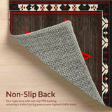 Ultra Soft Area Rug, Non Slip, Stain Resistant, Washable Area Rugs for Living Room, Bedroom, Rustic Earthy Star Motif(Black)